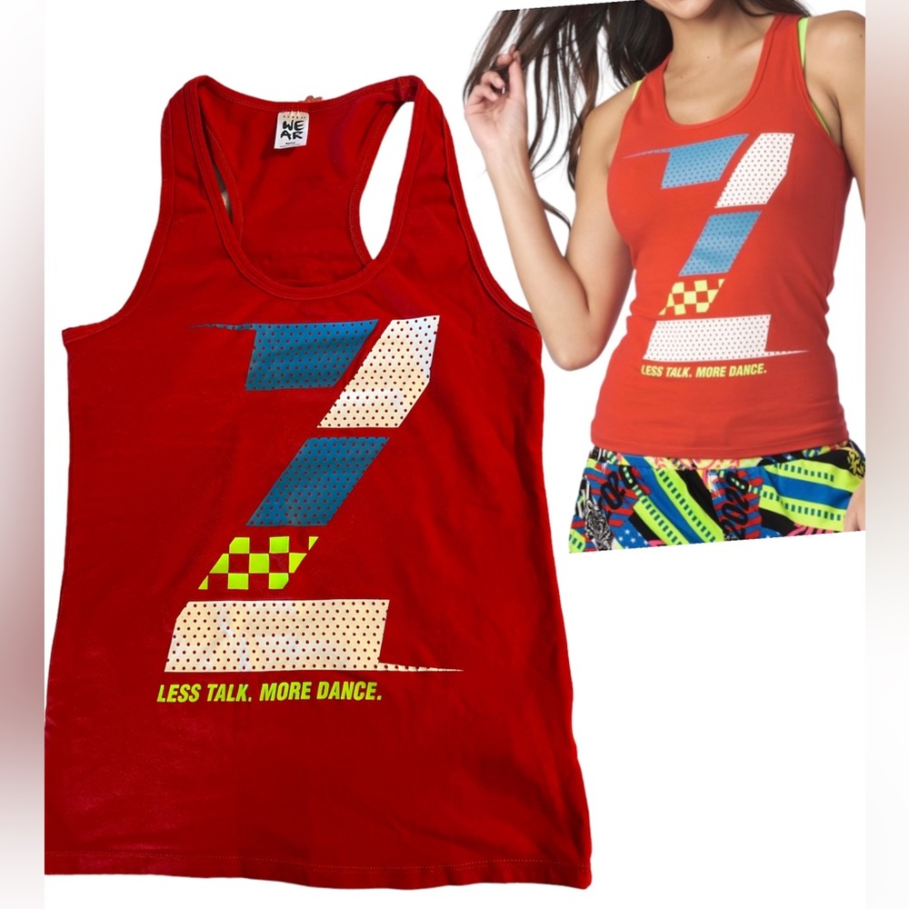 Zumba “Less Talk, More Dance. Racerback Tank Top Red / Size S